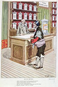 スペインの薬局（色の彫刻） 作： Anselmo Gascon de Gotor